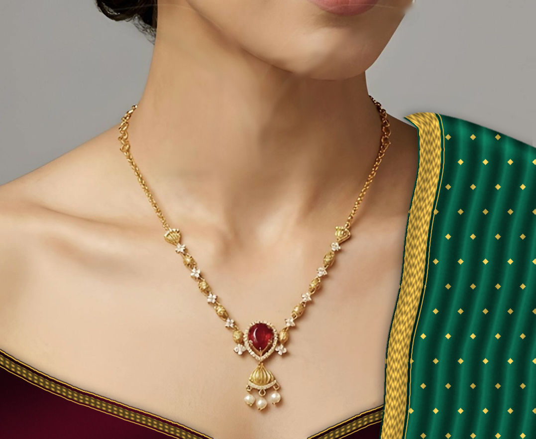 Kemp Neck piece Set & ear rings - formal & traditional wear