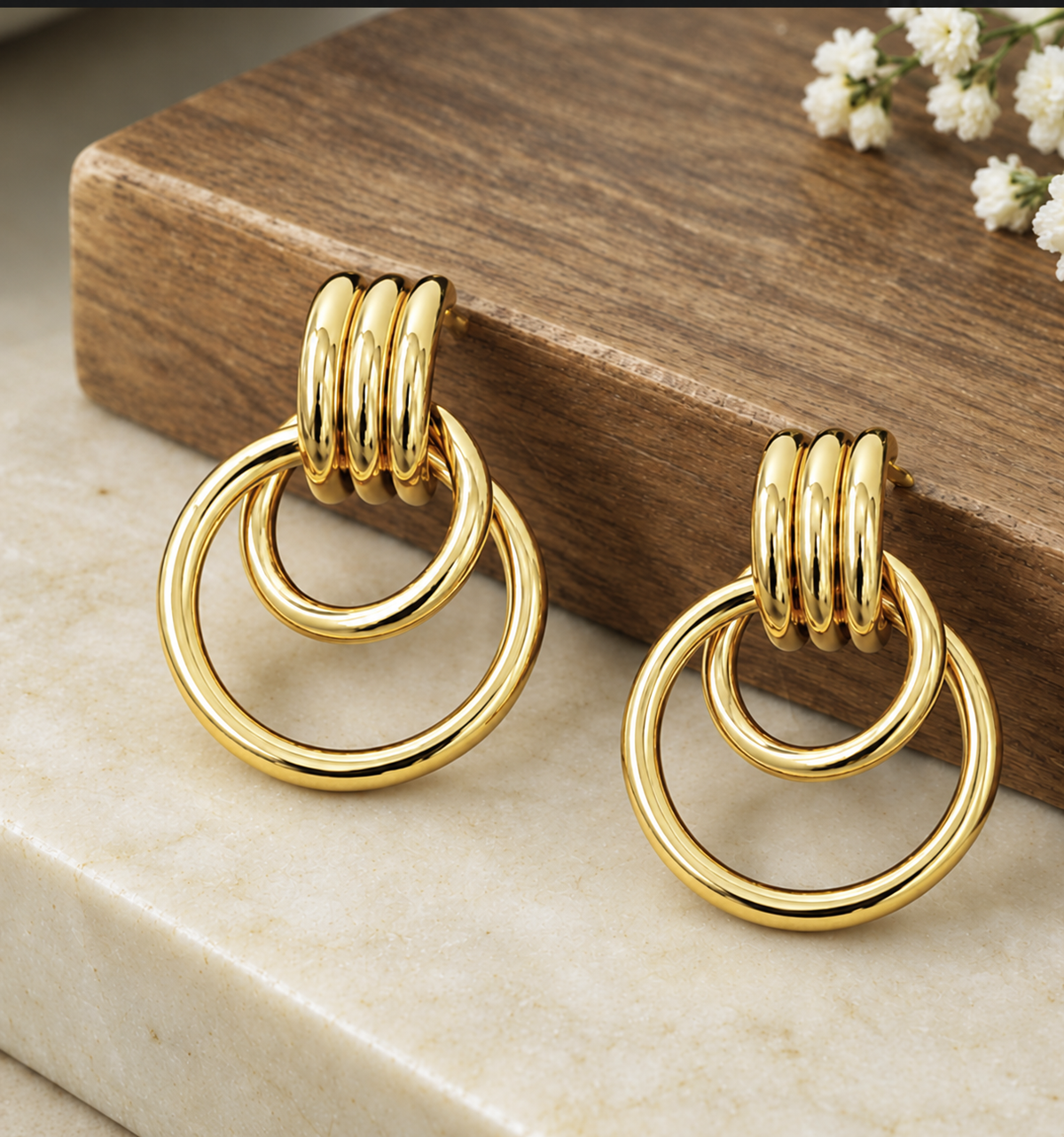Fancy High Gold Finish Designer Earrings