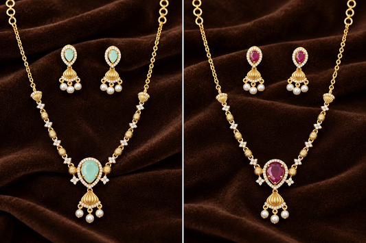 Kemp Neck piece Set & ear rings - formal & traditional wear