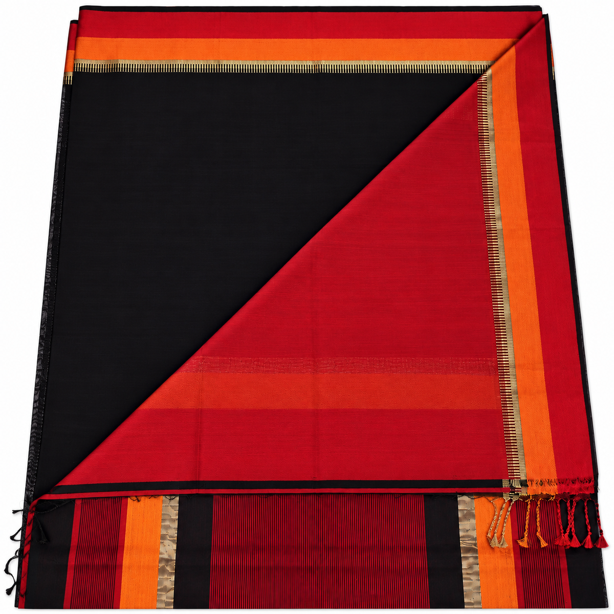 Maheswari Silk  - Black and Red
