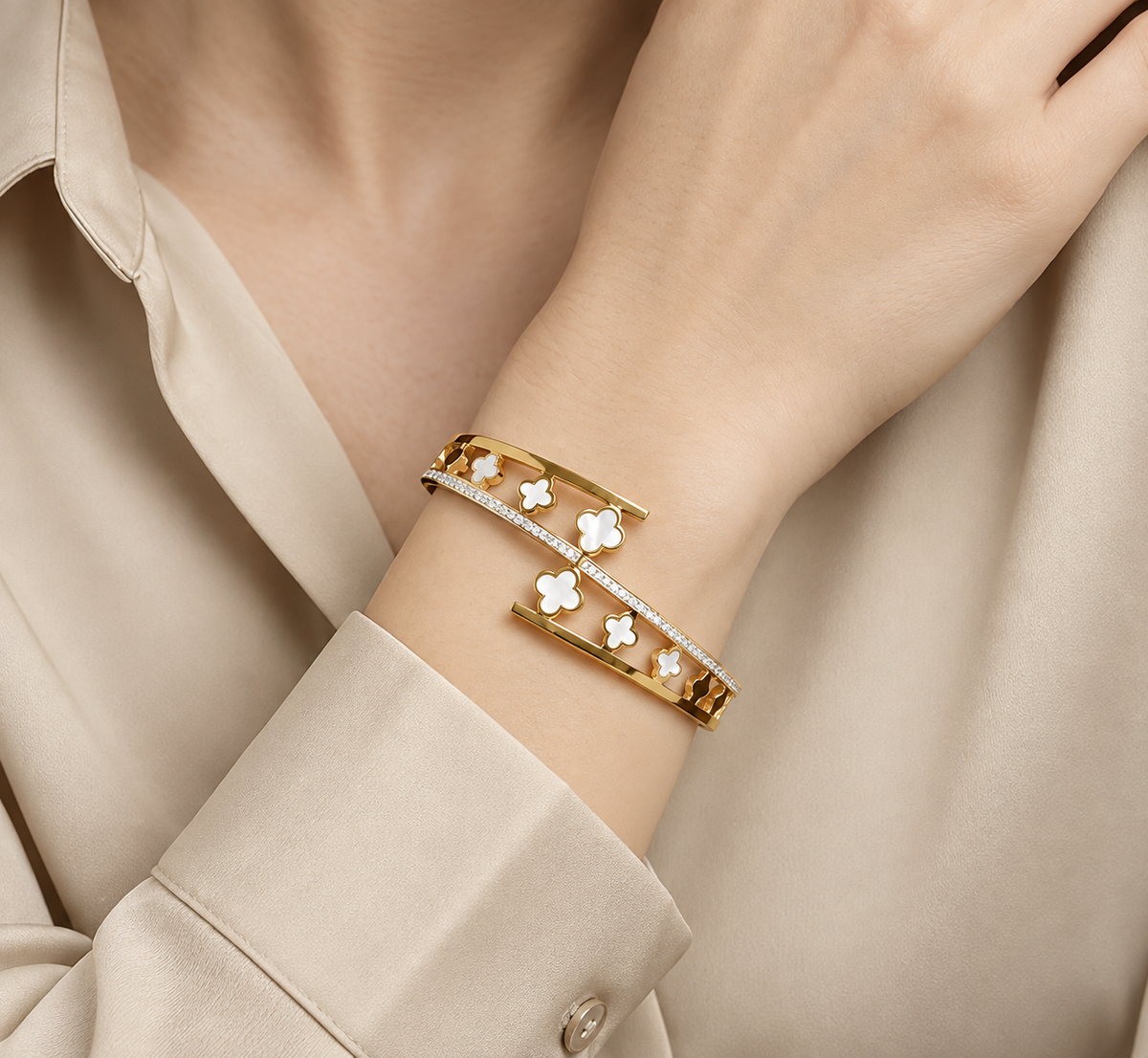 Stylish Open Cuff Floral Kada Fancy Design