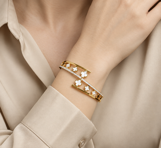Stylish Open Cuff Floral Kada Fancy Design